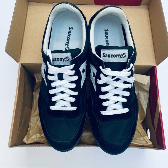 Saucony BULLET Black White Sneakers size 10 new with box leather - Picture 5 of 5